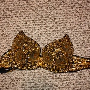 Jeweled Gold Bra